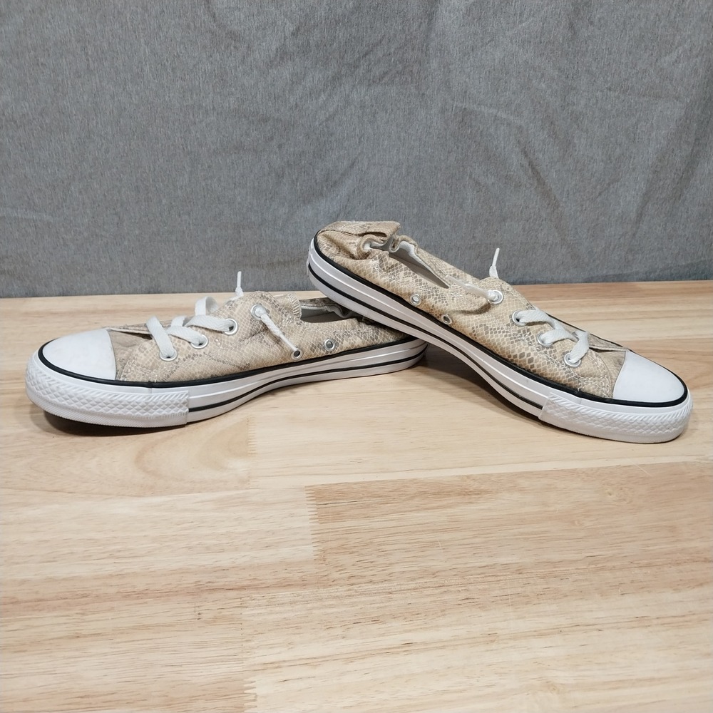 Converse Shoreline Sneakers Womens Slip On Snakeskin Print 10 Tan 571139F